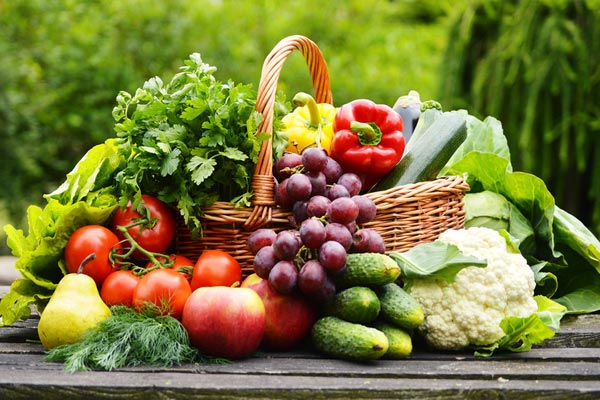Basket of fresh produce